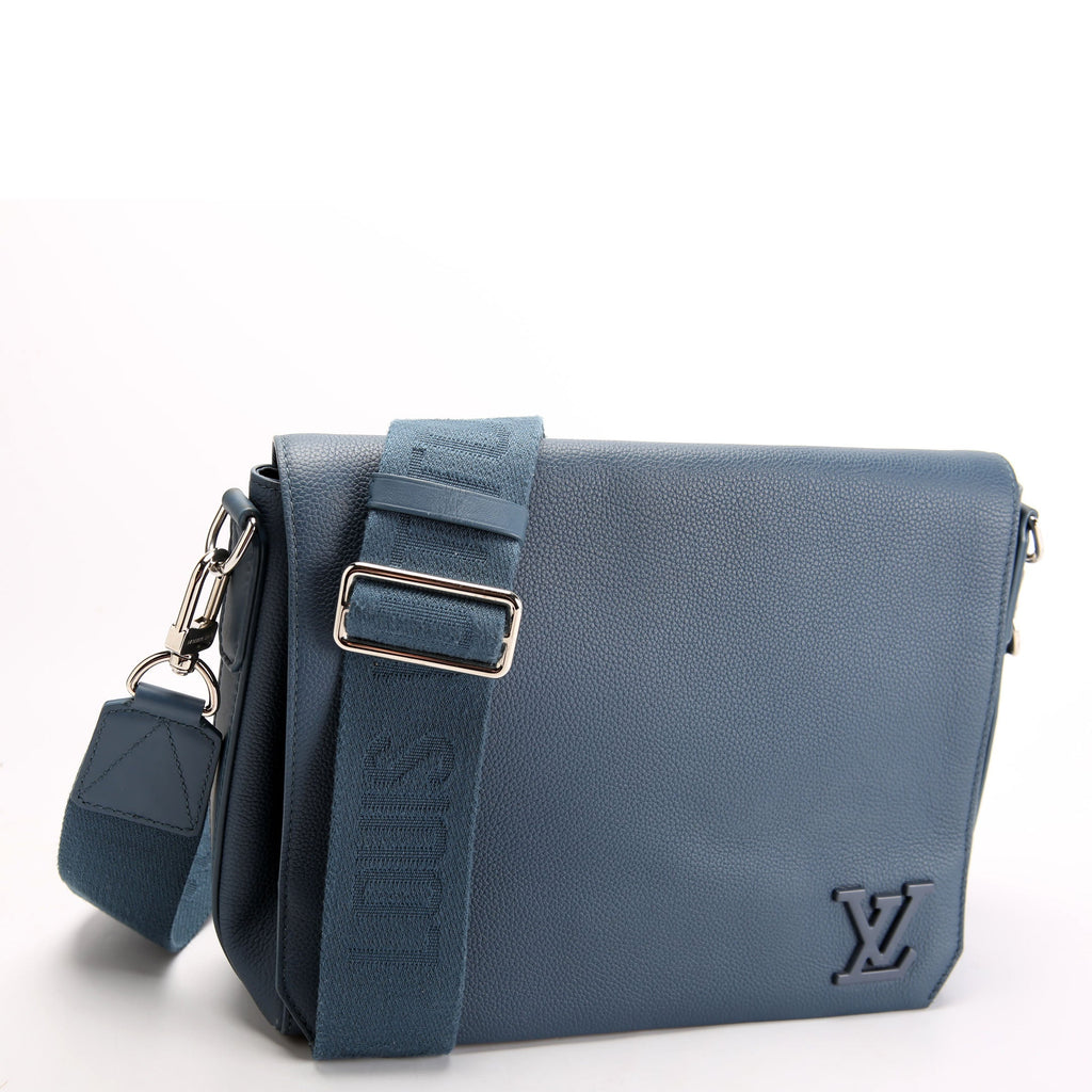 Louis Vuitton Takeoff Messenger Aerogram Calfskin Blue