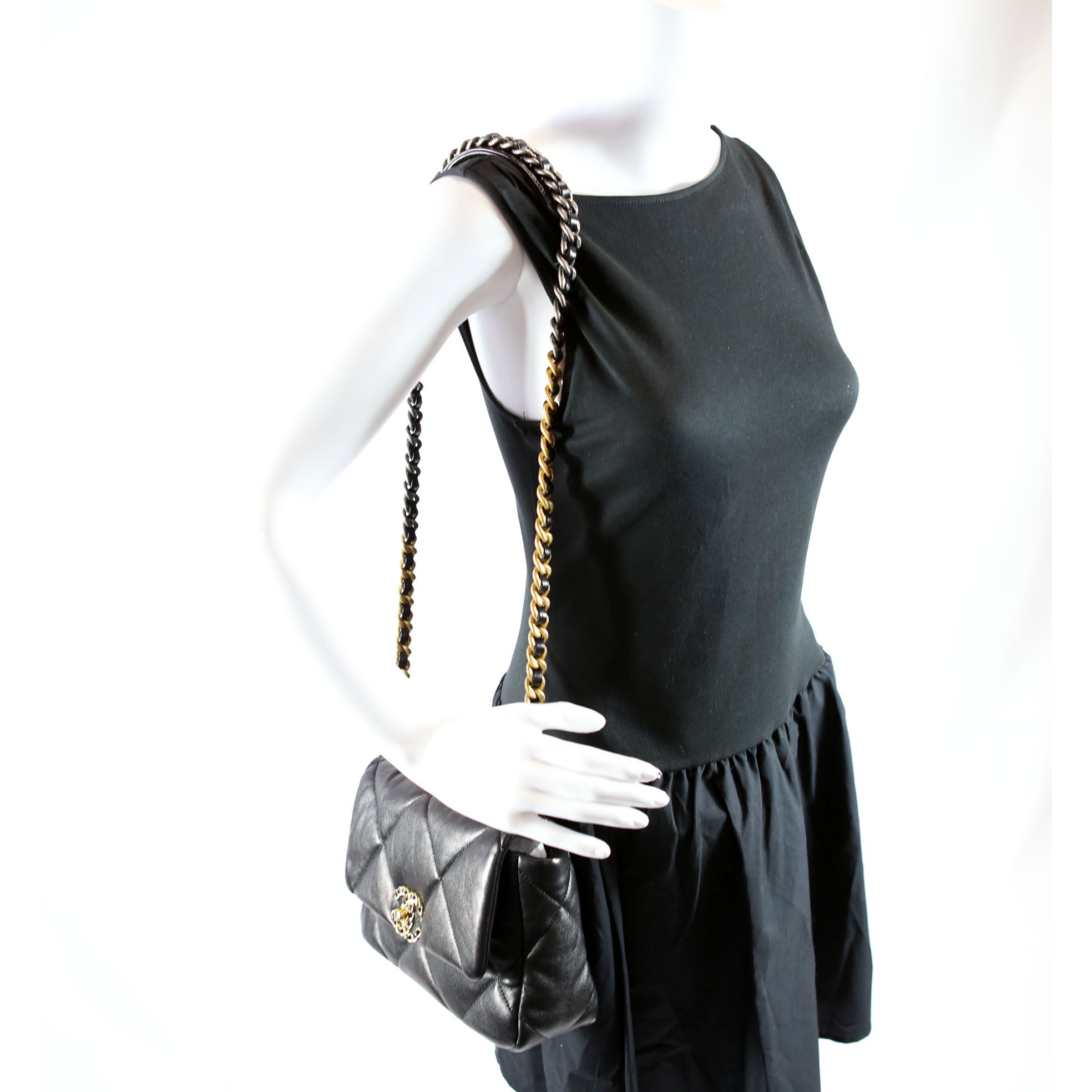Chanel Quilted Lambskin 19 Small Flap RFID Black