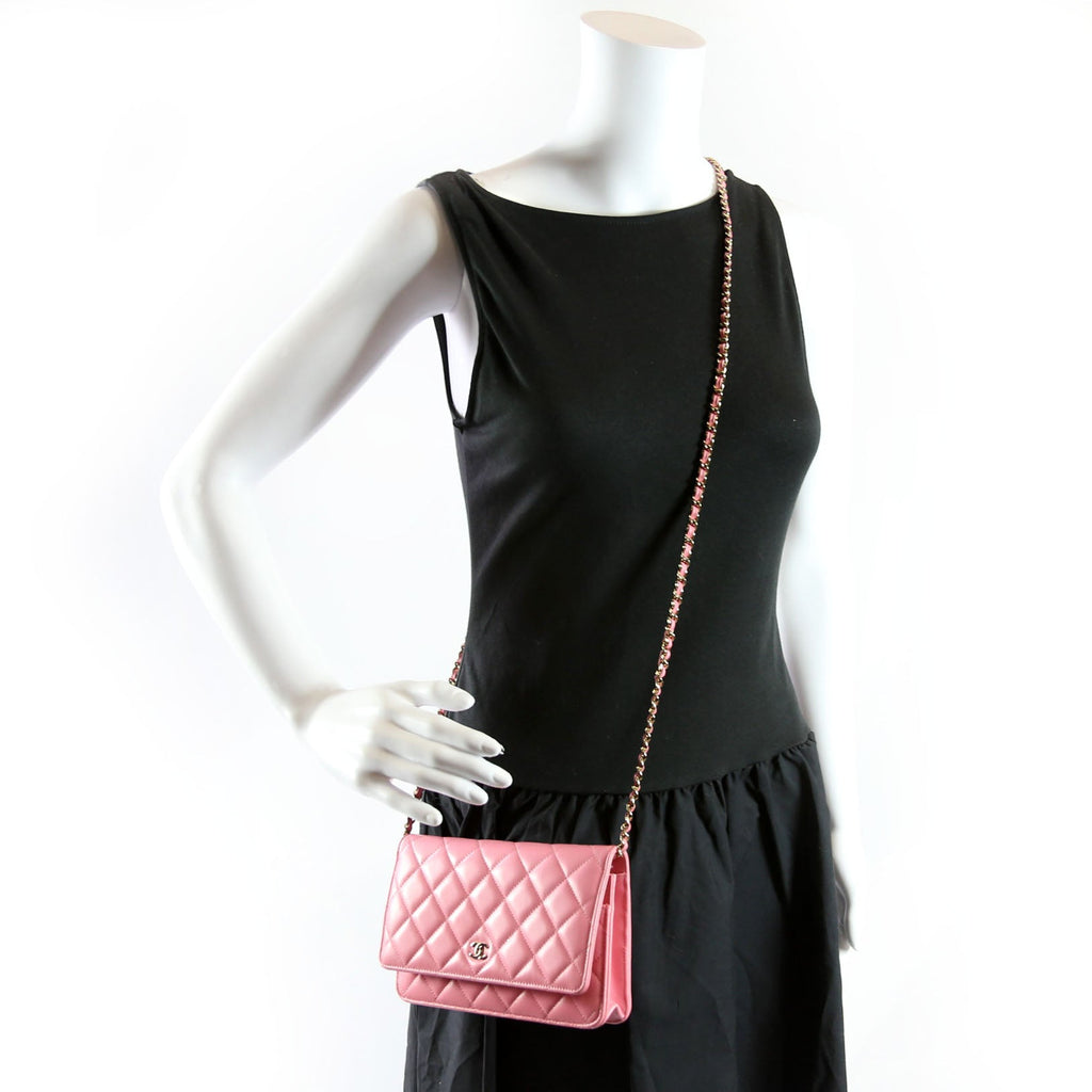 Chanel WOC Classic Quilted Lambskin RFID Pink