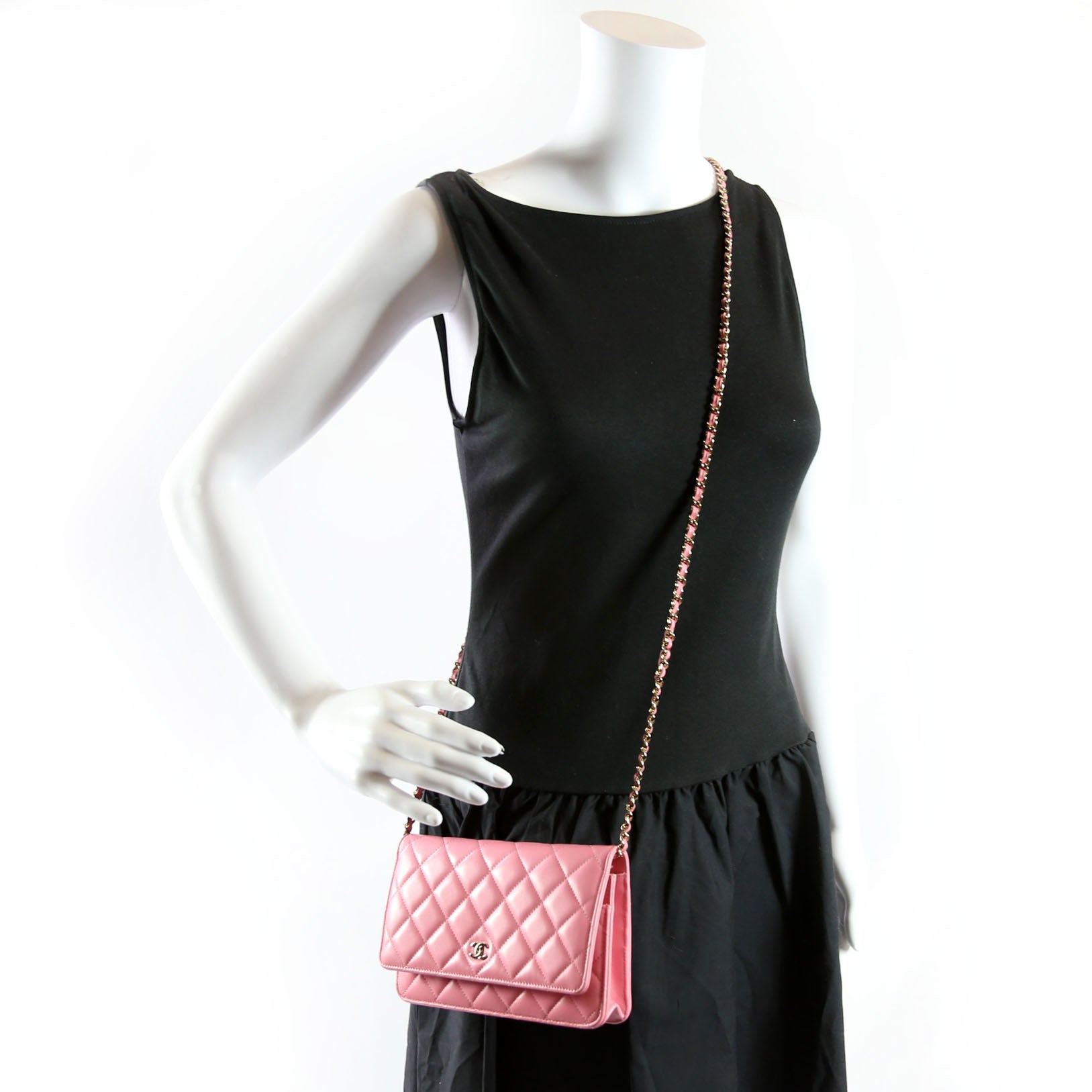 Chanel WOC Classic Quilted Lambskin RFID Pink