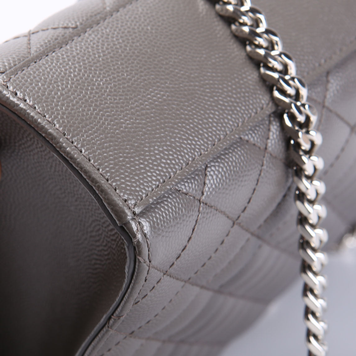 Saint Laurent Envelope Large Triquilt 487198 Grey