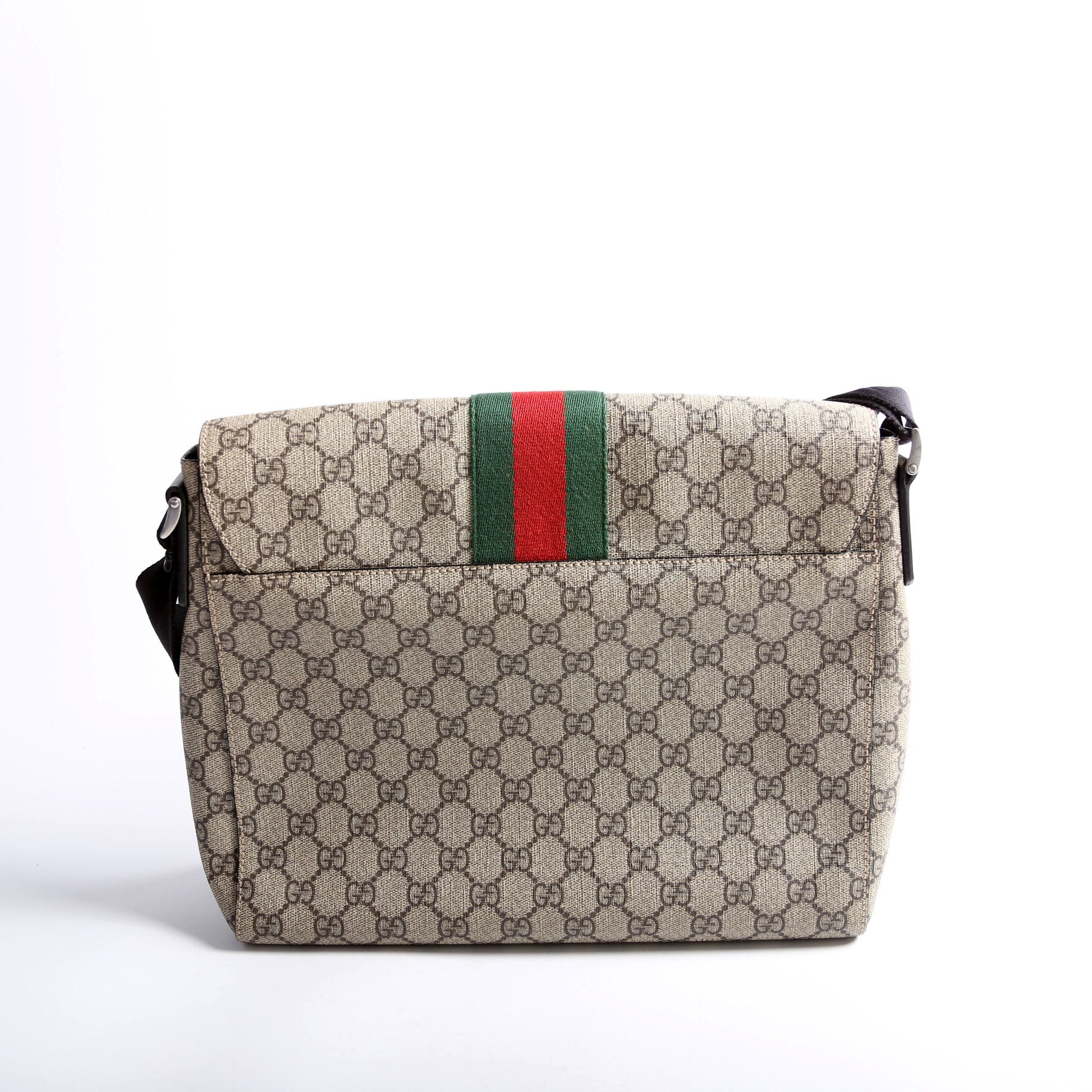 Gucci 475432 GG Supreme Ophidia Web Flap Messenger