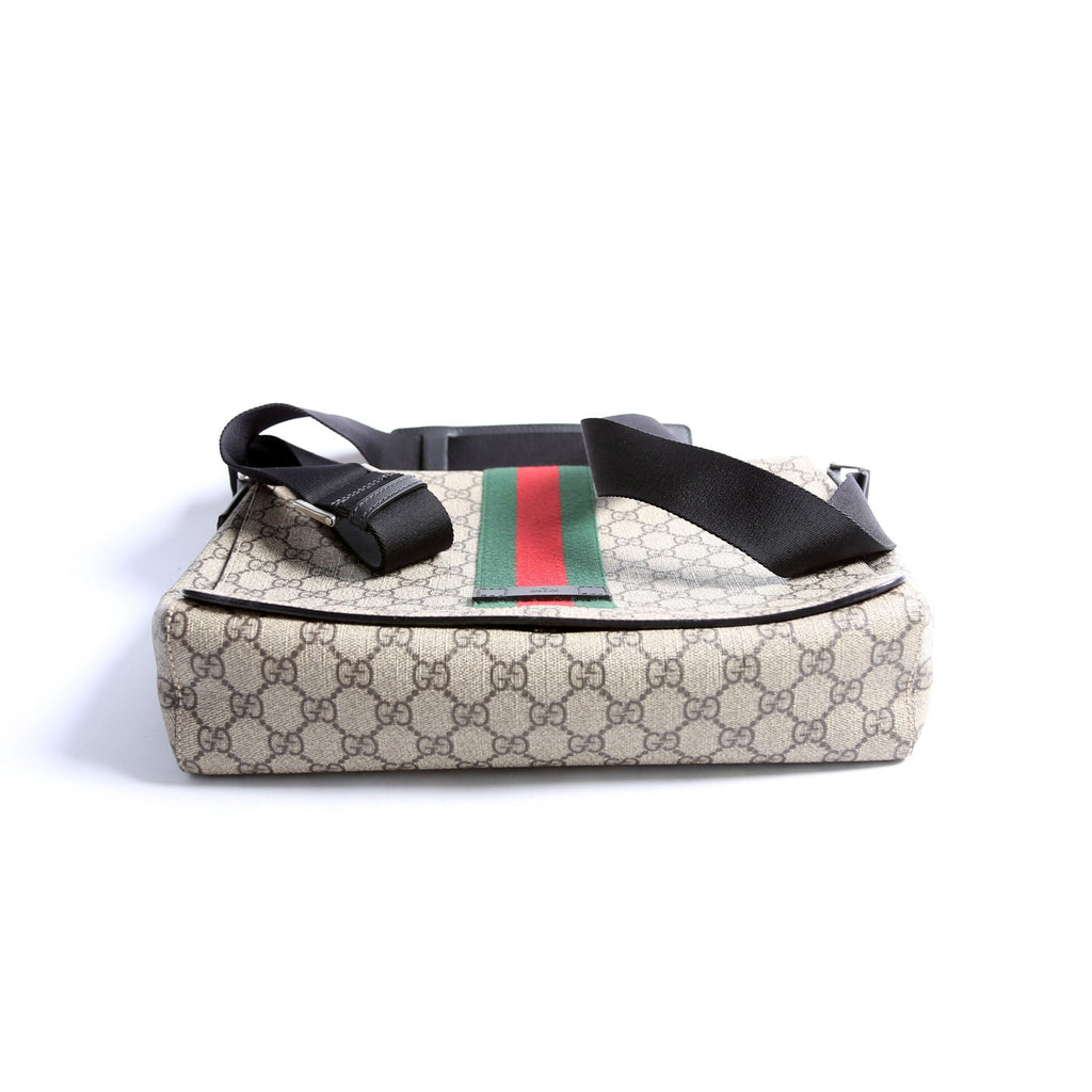 Gucci 475432 GG Supreme Ophidia Web Flap Messenger