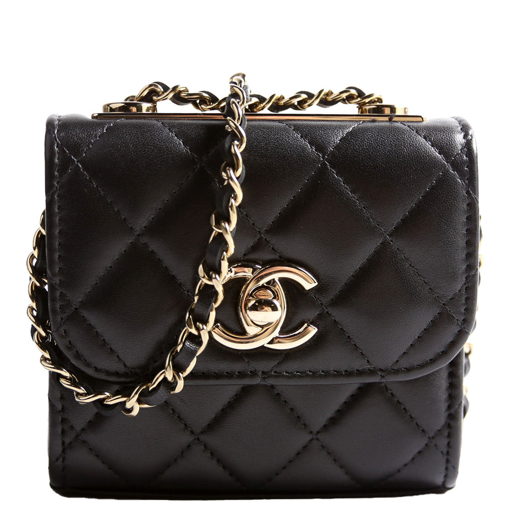 Chanel Trendy CC Clutch With Chain Quilted Lambskin 32M Black