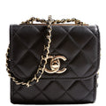 Chanel Trendy CC Clutch With Chain Quilted Lambskin 32M Black