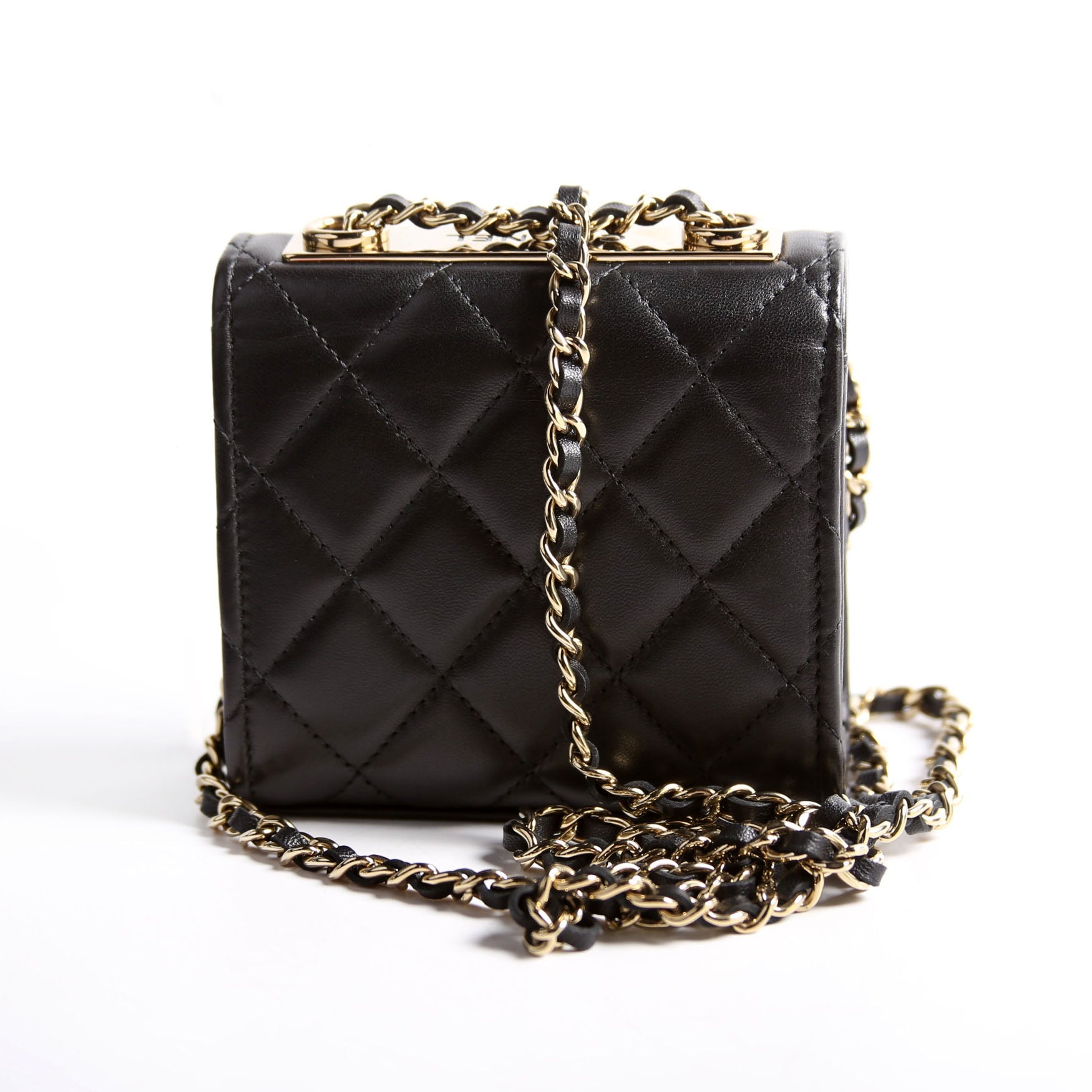Chanel Trendy CC Clutch With Chain Quilted Lambskin 32M Black
