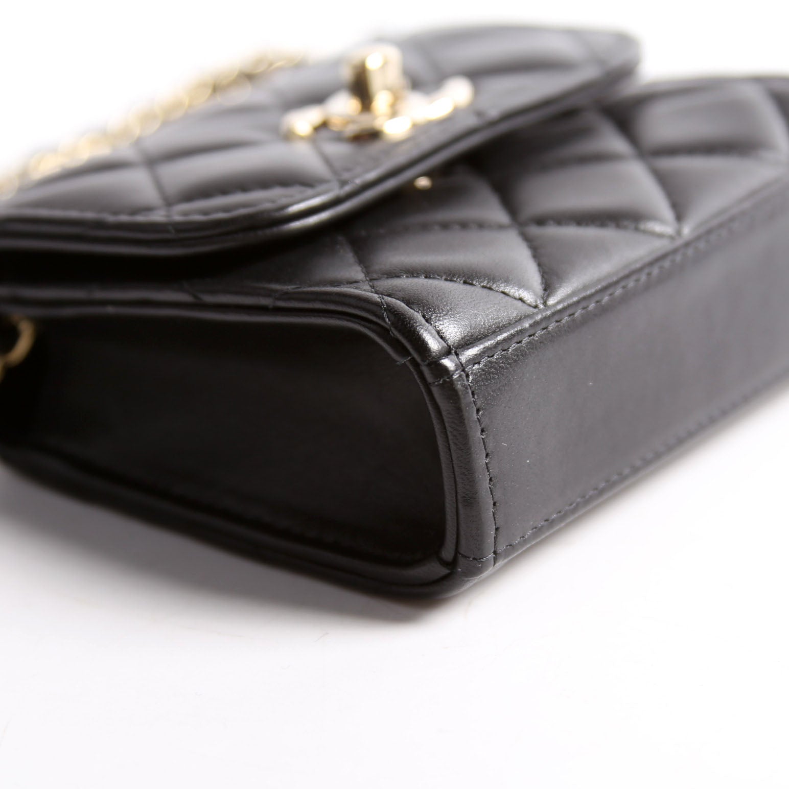 Chanel Trendy CC Clutch With Chain Quilted Lambskin 32M Black