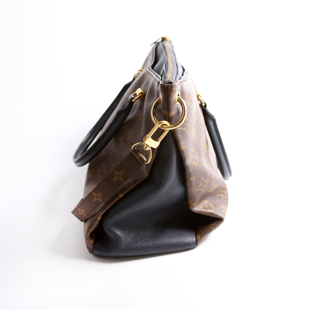 Louis Vuitton Pallas Tote Monogram Leather Side Navy