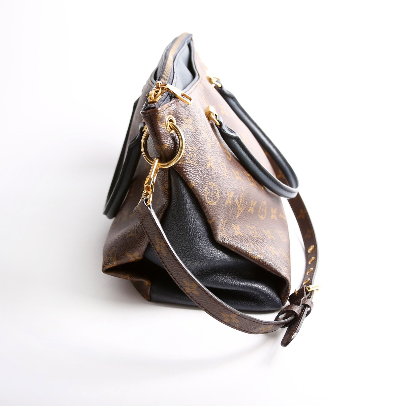 Louis Vuitton Pallas Tote Monogram Leather Side Navy