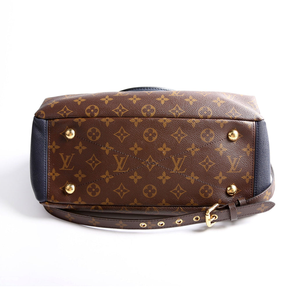 Louis Vuitton Pallas Tote Monogram Leather Side Navy