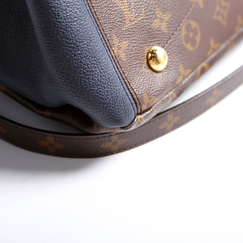 Louis Vuitton Pallas Tote Monogram Leather Side Navy