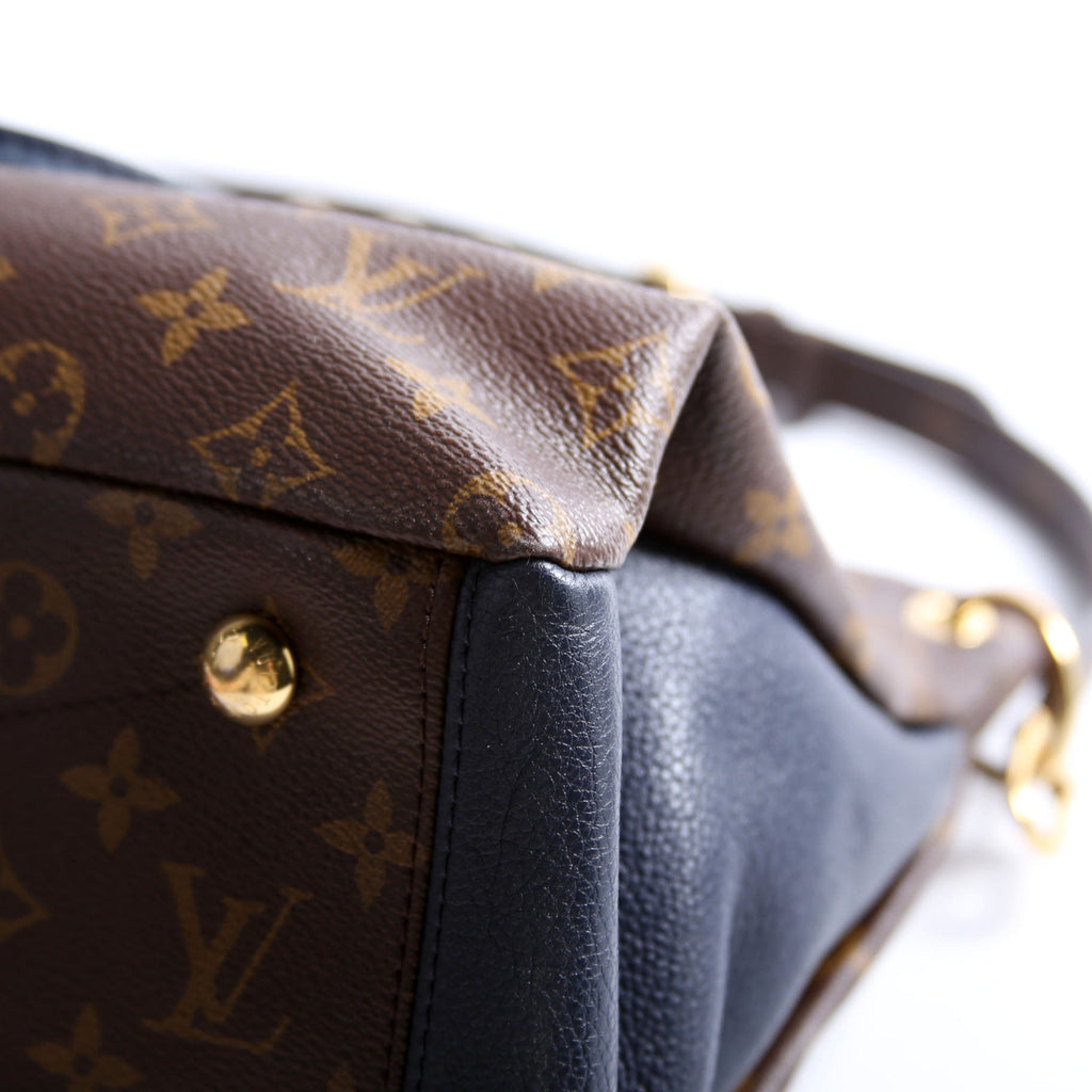 Louis Vuitton Pallas Tote Monogram Leather Side Navy