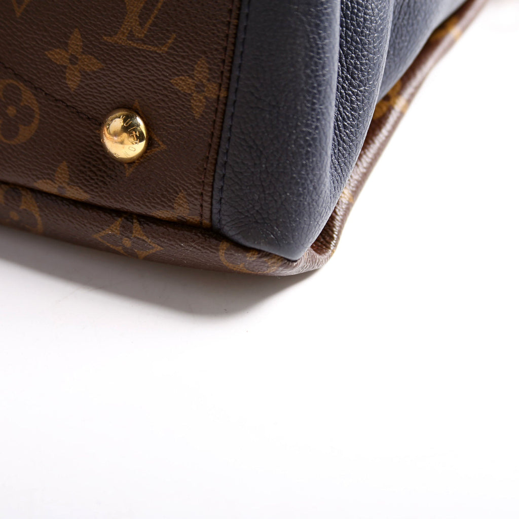 Louis Vuitton Pallas Tote Monogram Leather Side Navy
