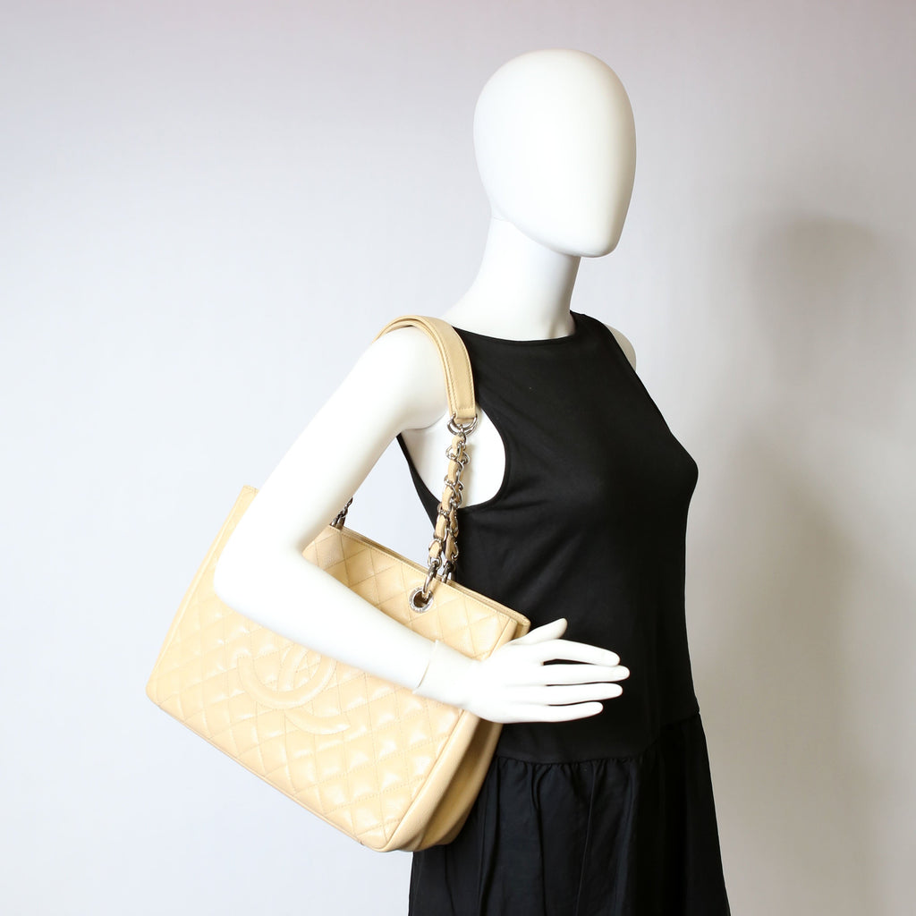 Chanel Grand Shopping Tote XL Caviar Beige