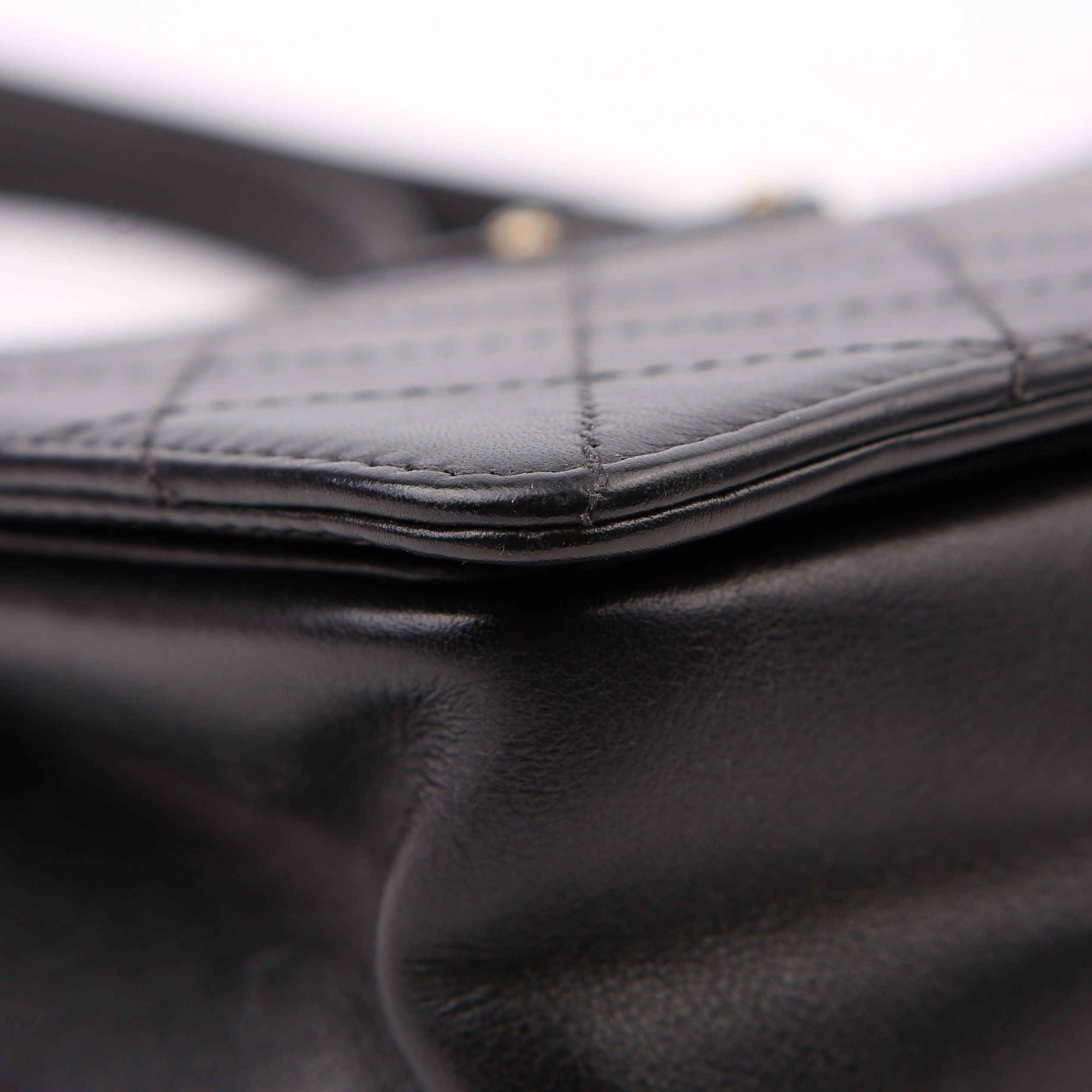 Chanel Double Chain Top Handle Flap Calfskin 26M Black