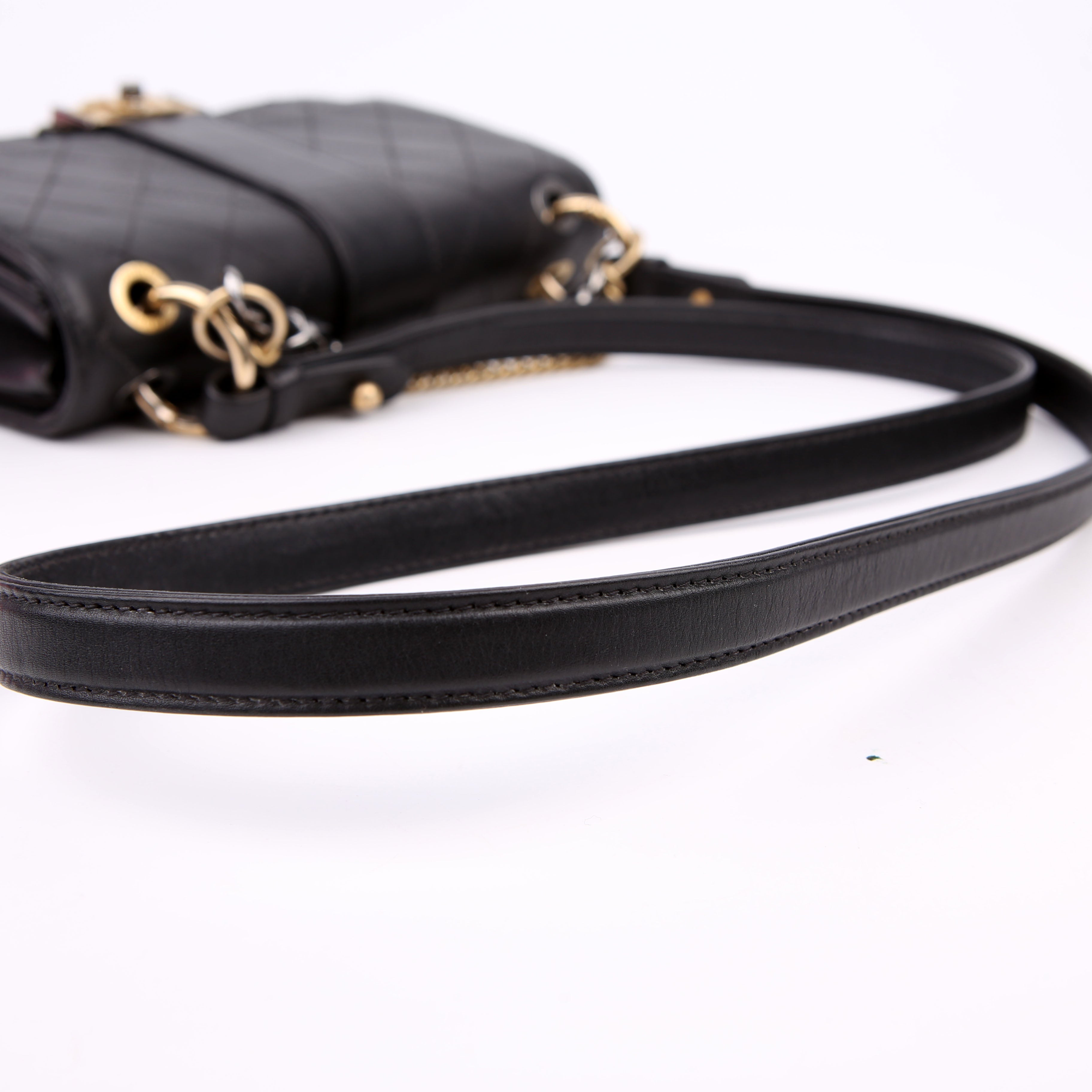 Chanel Double Chain Top Handle Flap Calfskin 26M Black