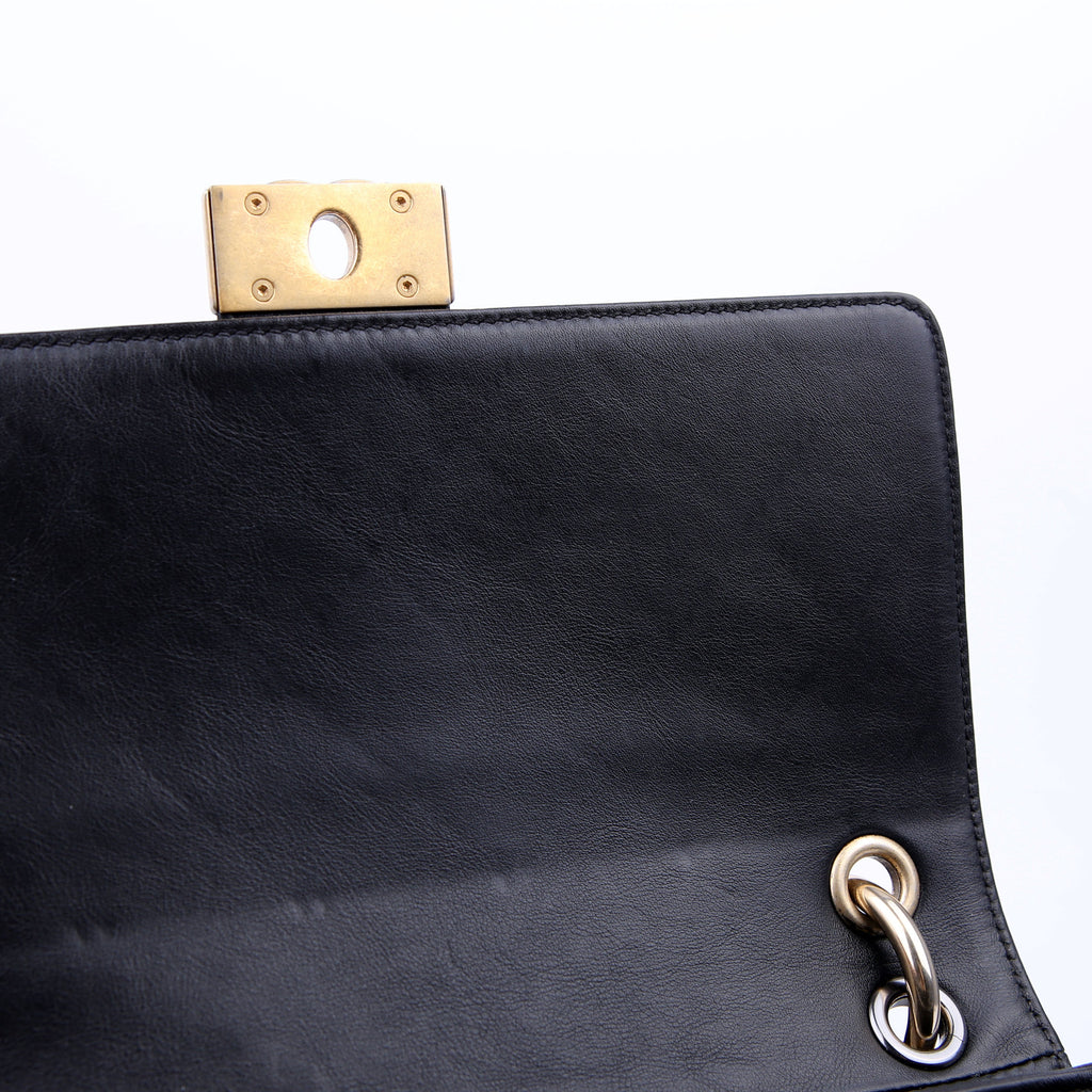 Chanel Double Chain Top Handle Flap Calfskin 26M Black