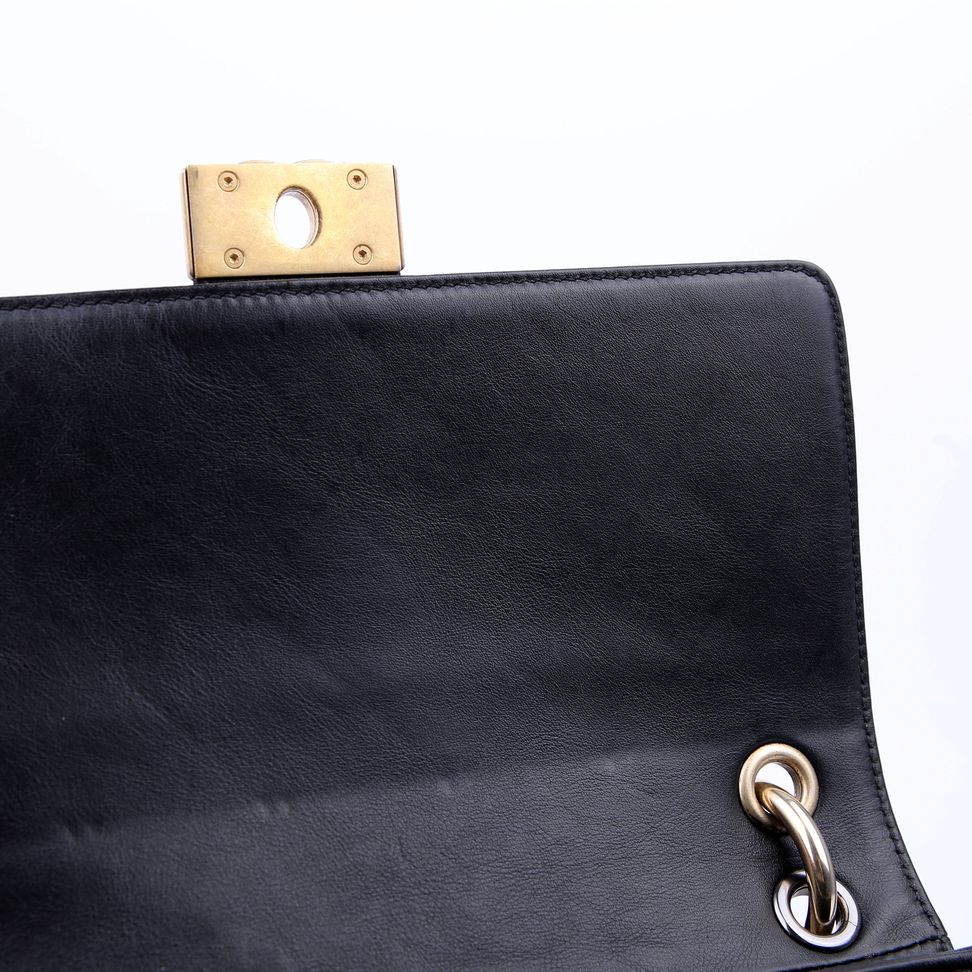 Chanel Double Chain Top Handle Flap Calfskin 26M Black