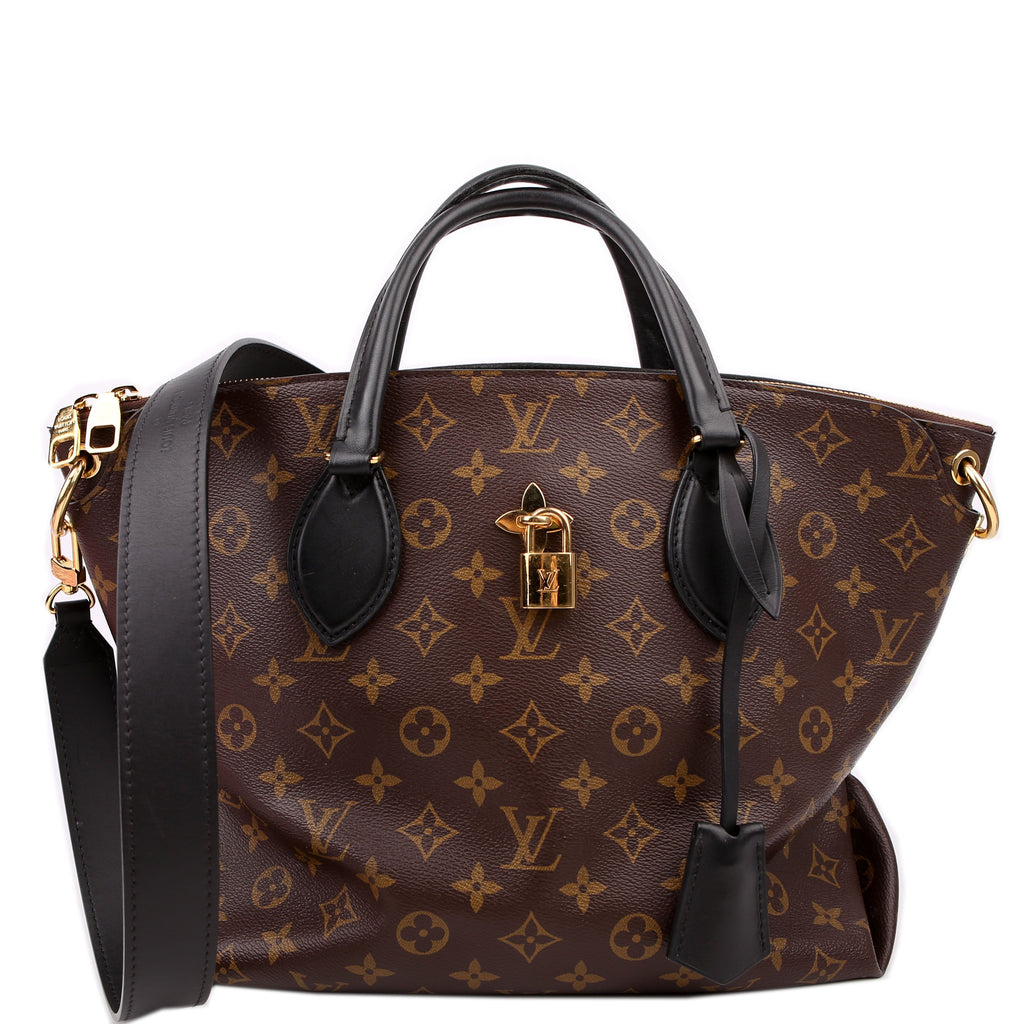 Louis Vuitton Flower Zipped Tote MM Monogram Black