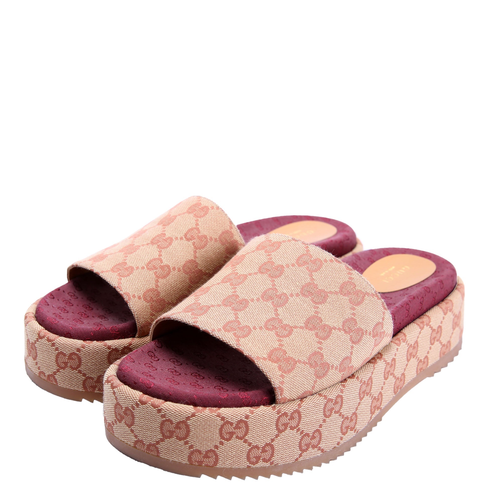 Gucci GG Canvas Platform Slides Size 40