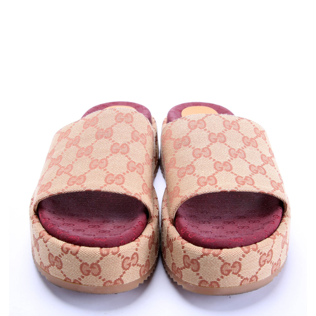 Gucci GG Canvas Platform Slides Size 40