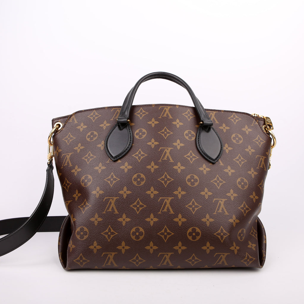 Louis Vuitton Flower Zipped Tote MM Monogram Black