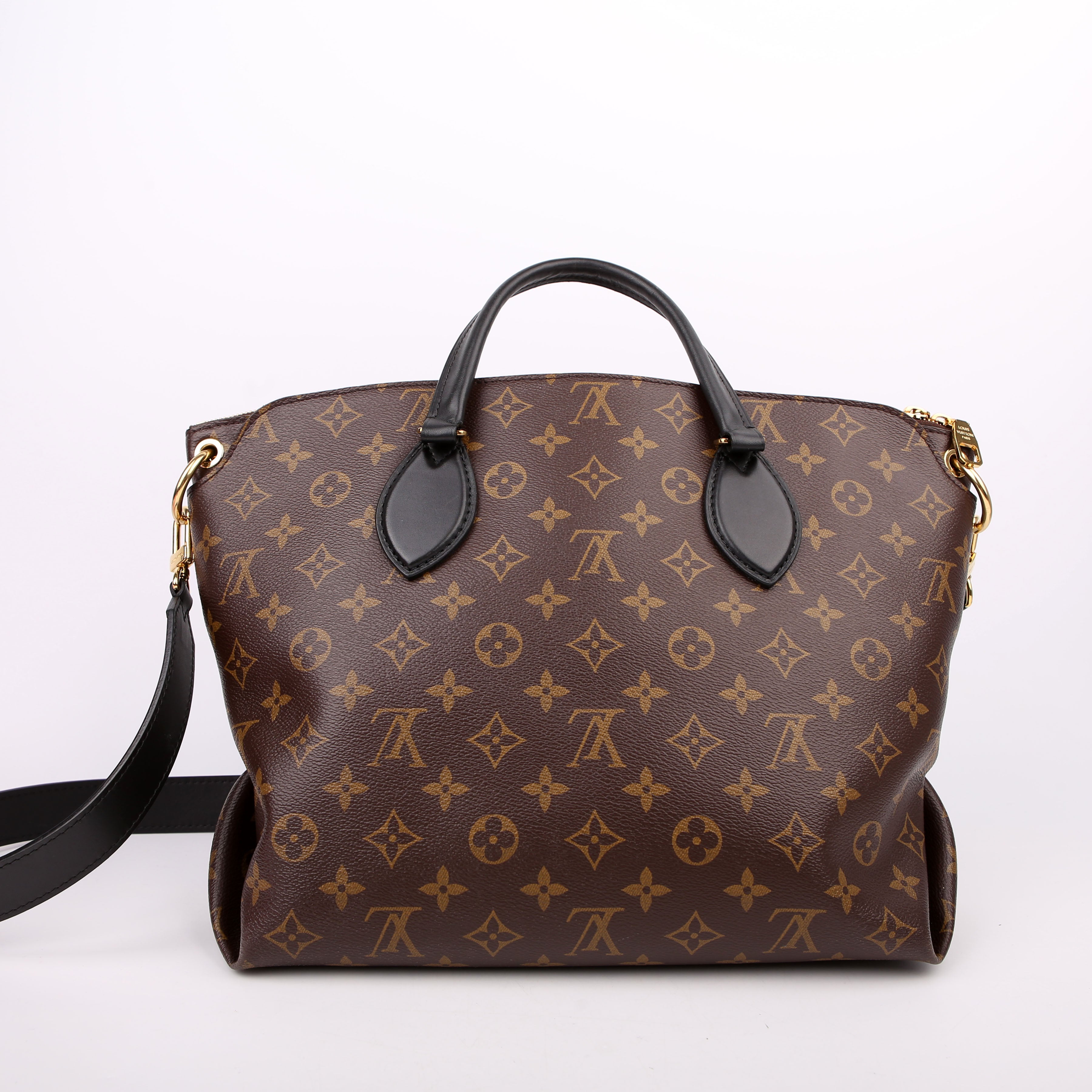 Louis Vuitton Flower Zipped Tote MM Monogram Black