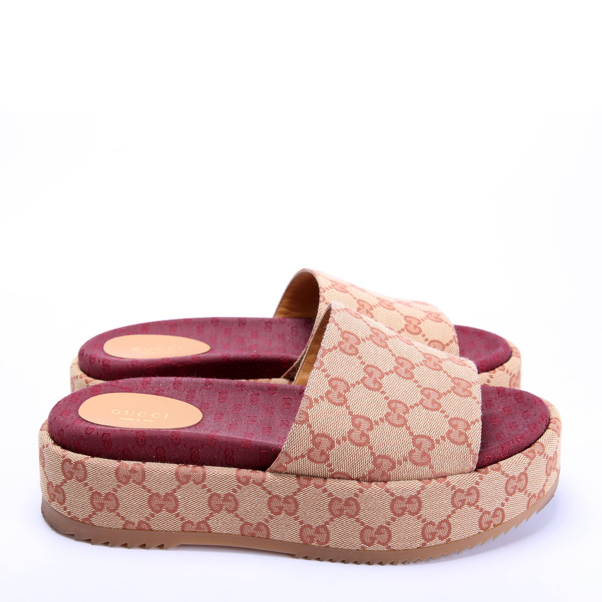 Gucci GG Canvas Platform Slides Size 40