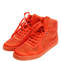 Gucci Satin Crystal High Top Sneakers Size 40 Orange