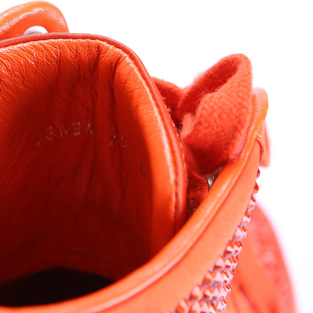 Gucci Satin Crystal High Top Sneakers Size 40 Orange