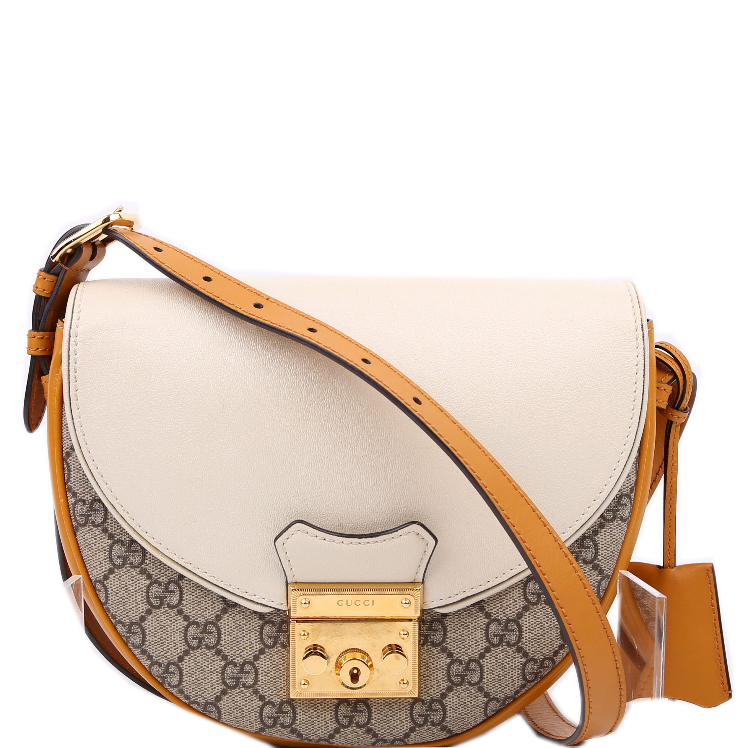 Gucci 644524 Padlock GG Supreme Small Messenger Cream/Yellow