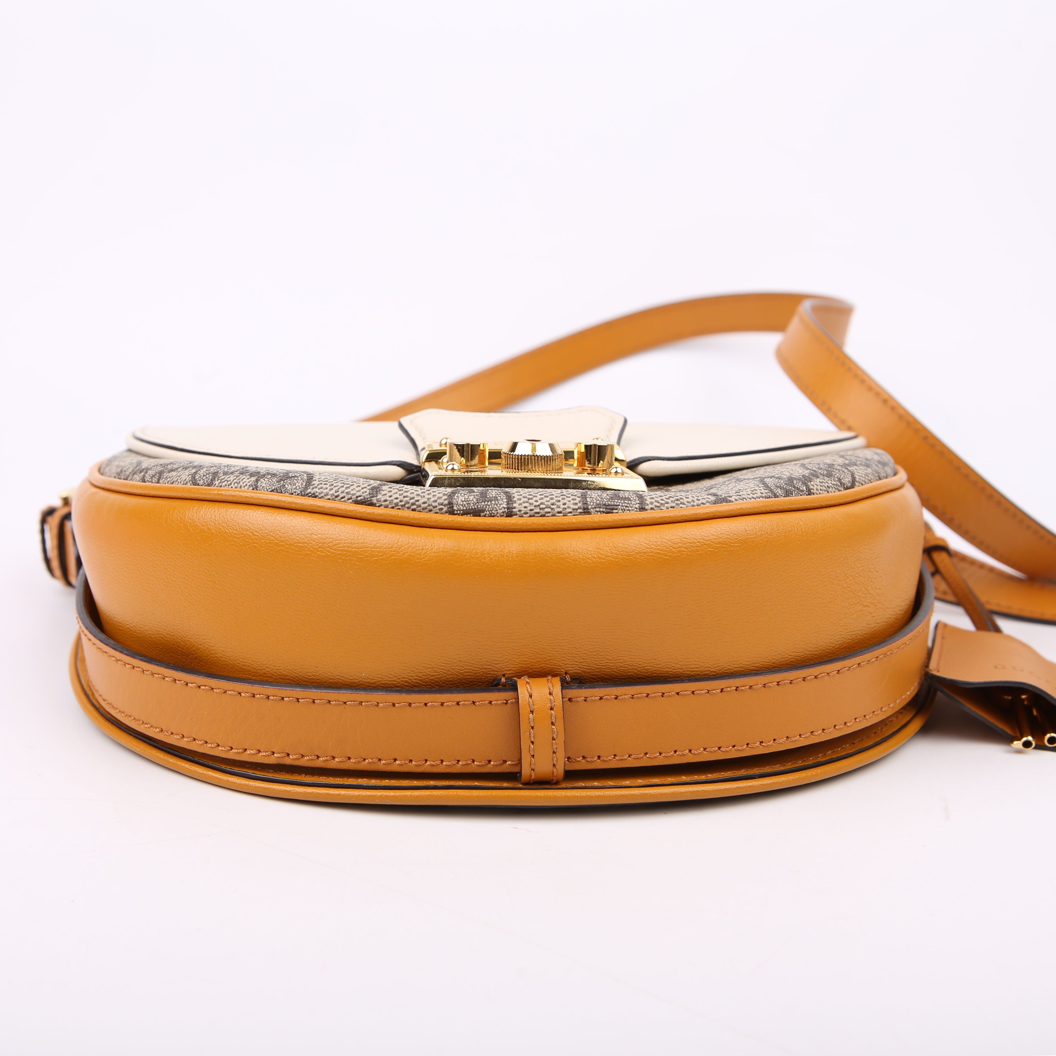 Gucci 644524 Padlock GG Supreme Small Messenger Cream/Yellow