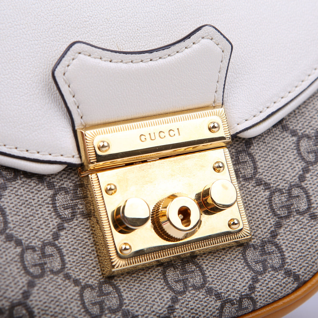 Gucci 644524 Padlock GG Supreme Small Messenger Cream/Yellow