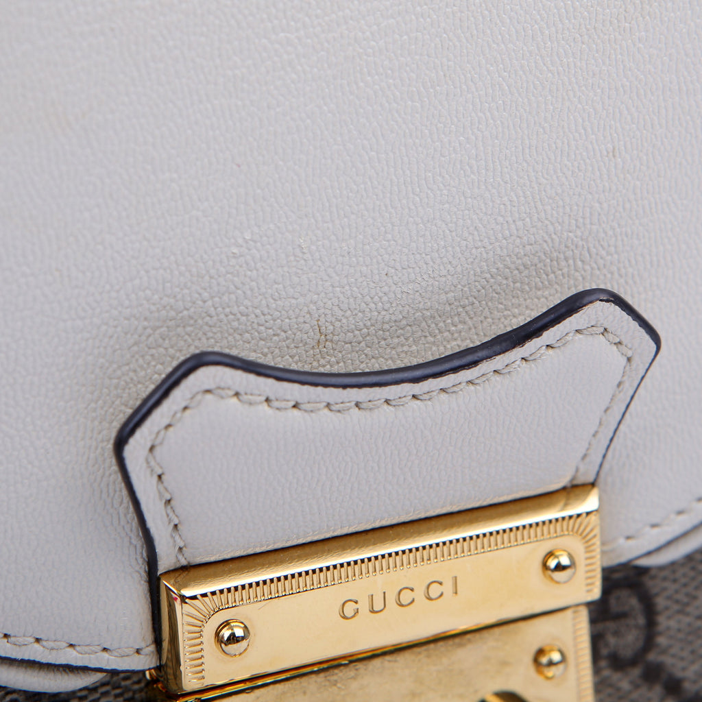 Gucci 644524 Padlock GG Supreme Small Messenger Cream/Yellow