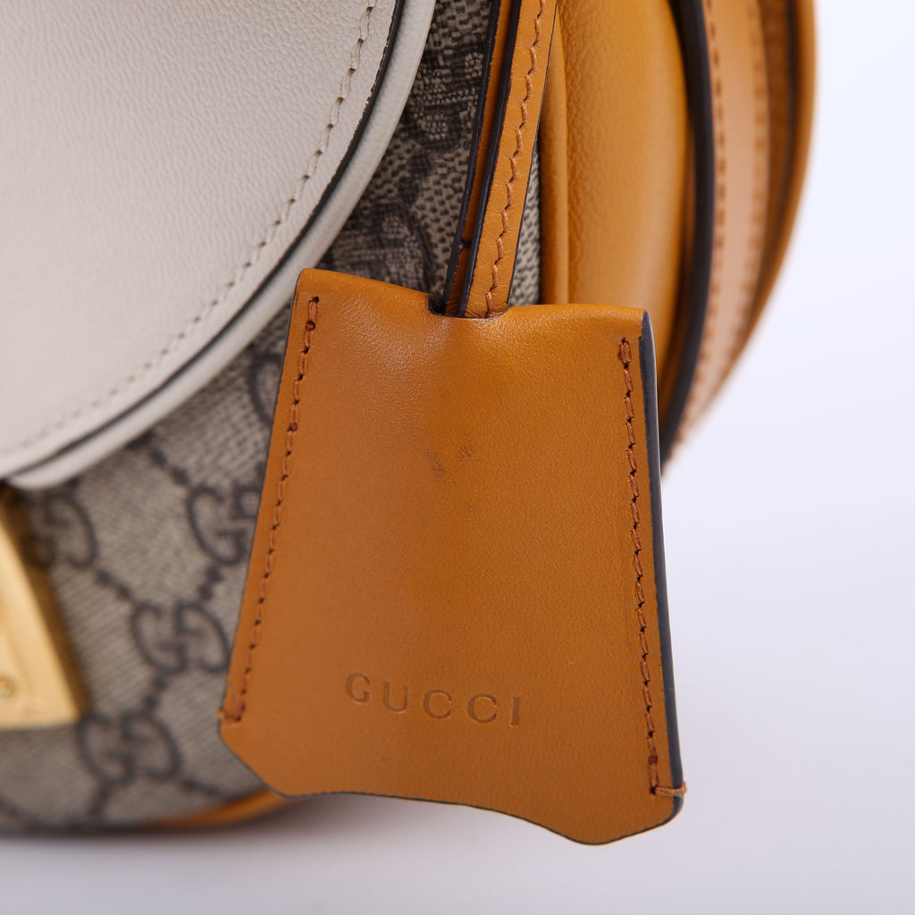 Gucci 644524 Padlock GG Supreme Small Messenger Cream/Yellow