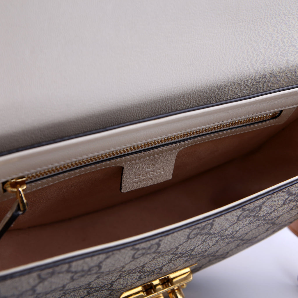 Gucci 644524 Padlock GG Supreme Small Messenger Cream/Yellow