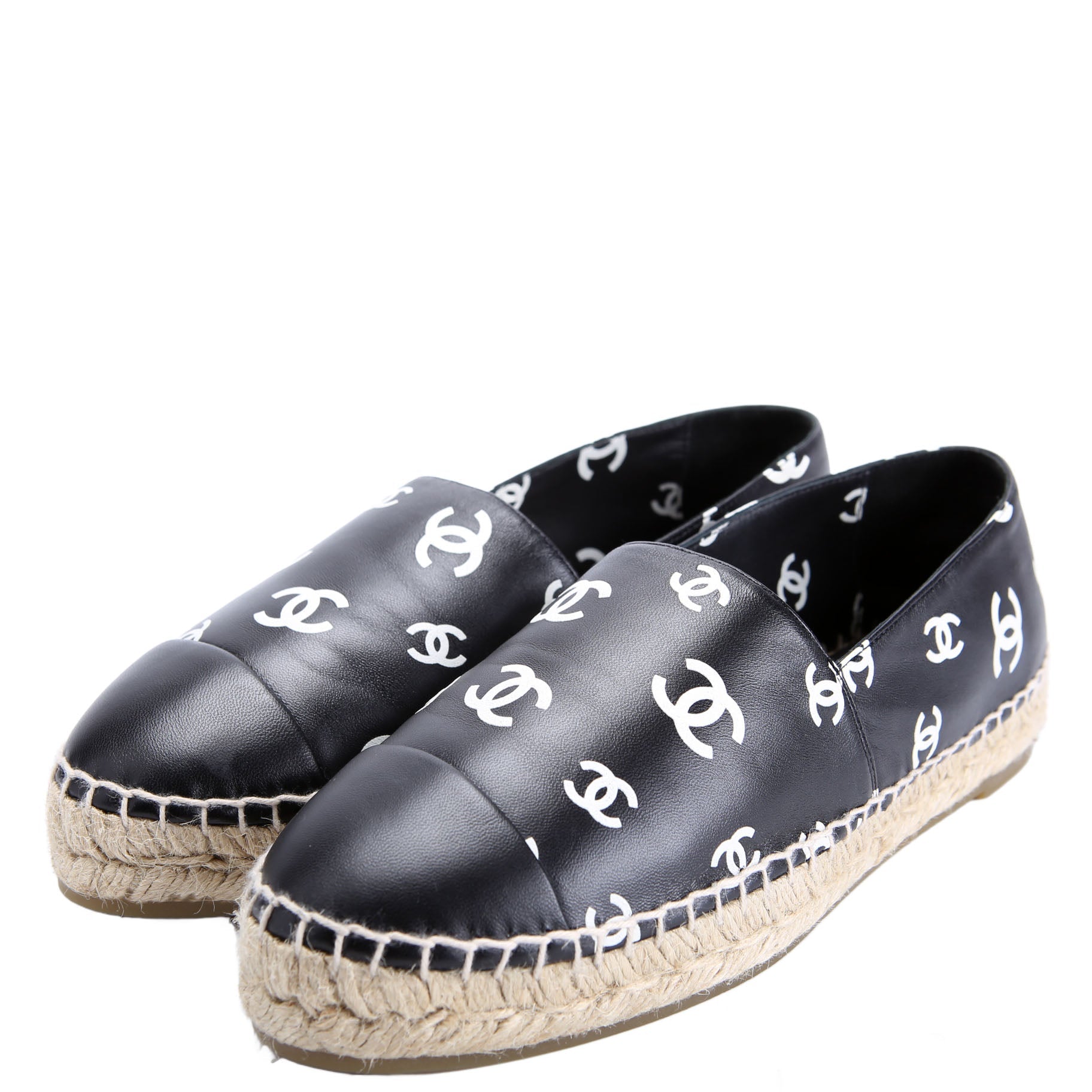 Chanel CC Espadrilles Size 39 Black/White