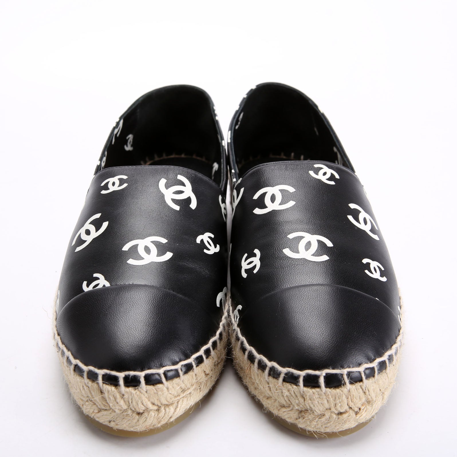 Chanel CC Espadrilles Size 39 Black/White