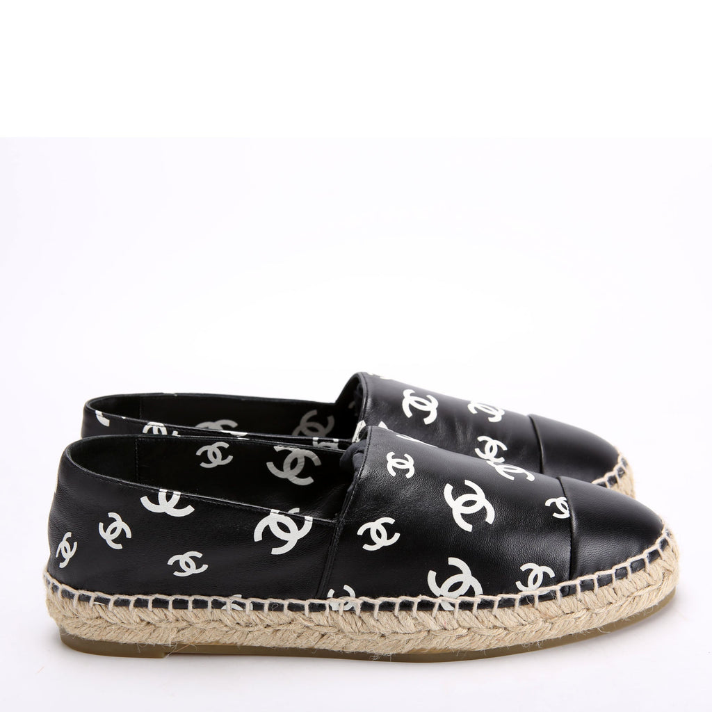 Chanel CC Espadrilles Size 39 Black/White