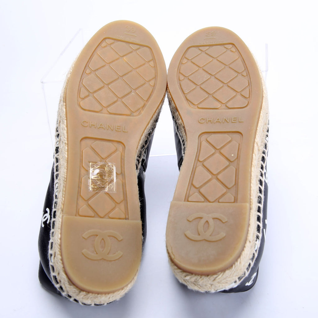 Chanel CC Espadrilles Size 39 Black/White
