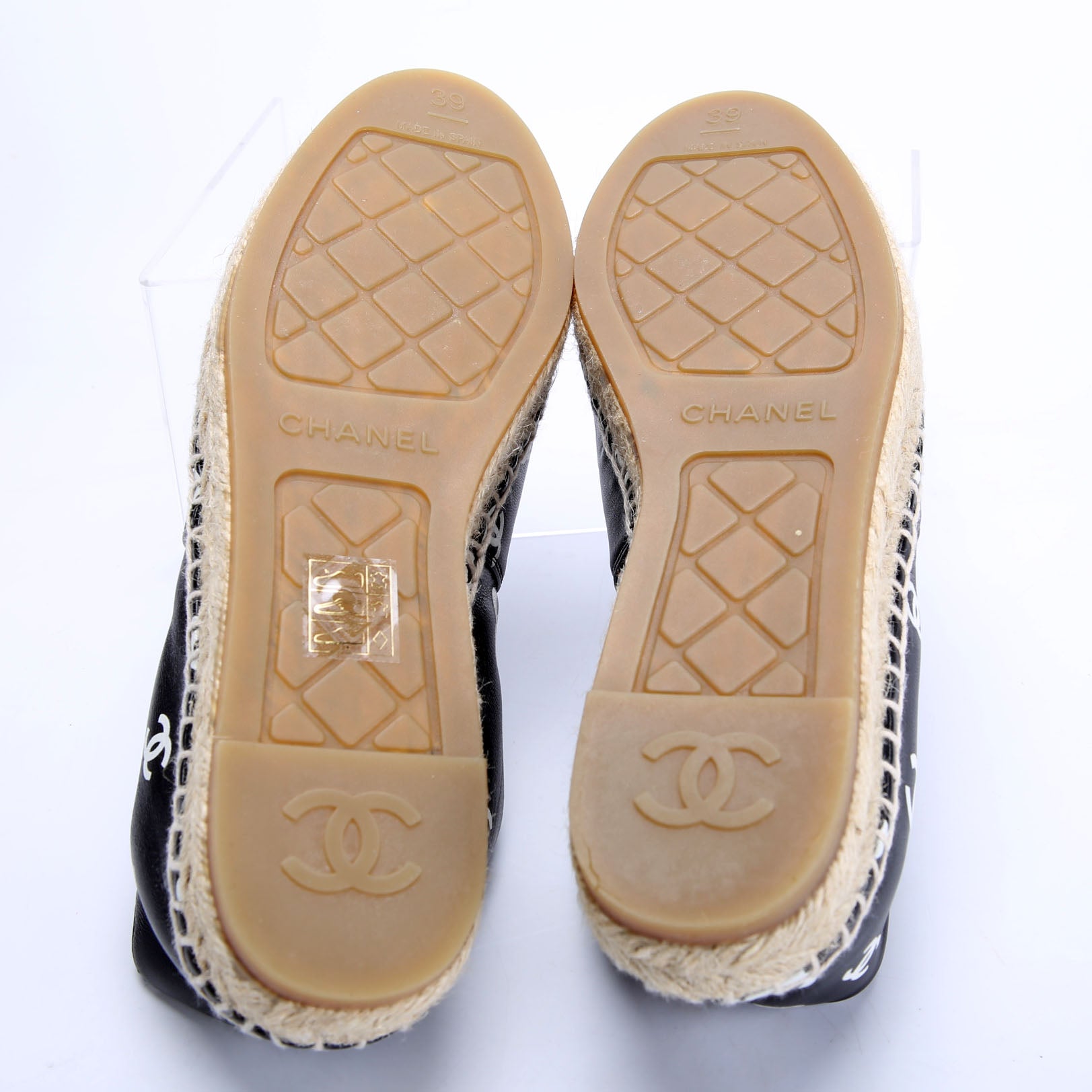 Chanel CC Espadrilles Size 39 Black/White