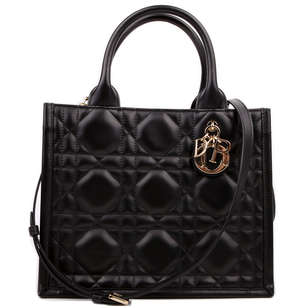 Christian Dior Book Tote Small Lambskin Cannage Black