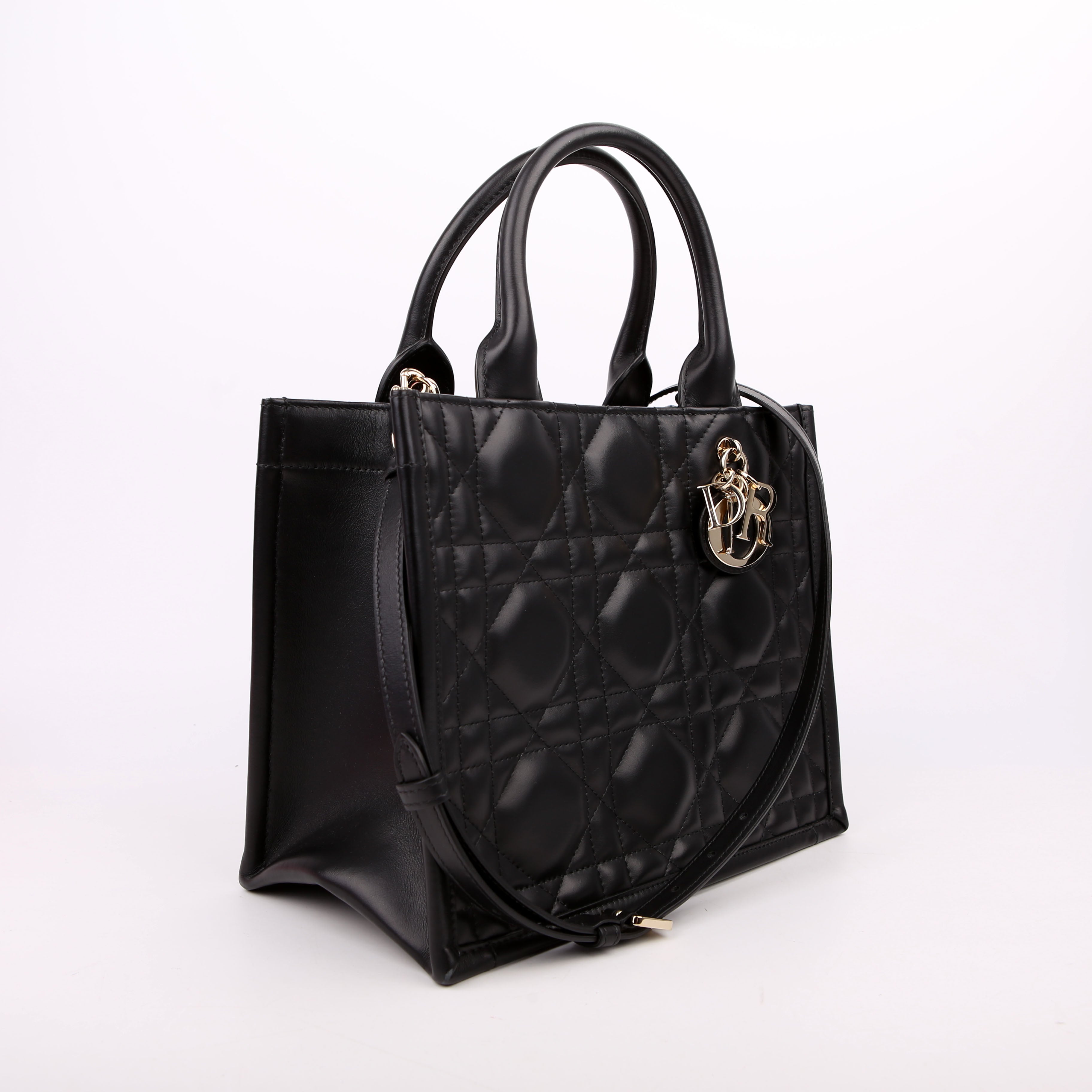 Christian Dior Book Tote Small Lambskin Cannage Black