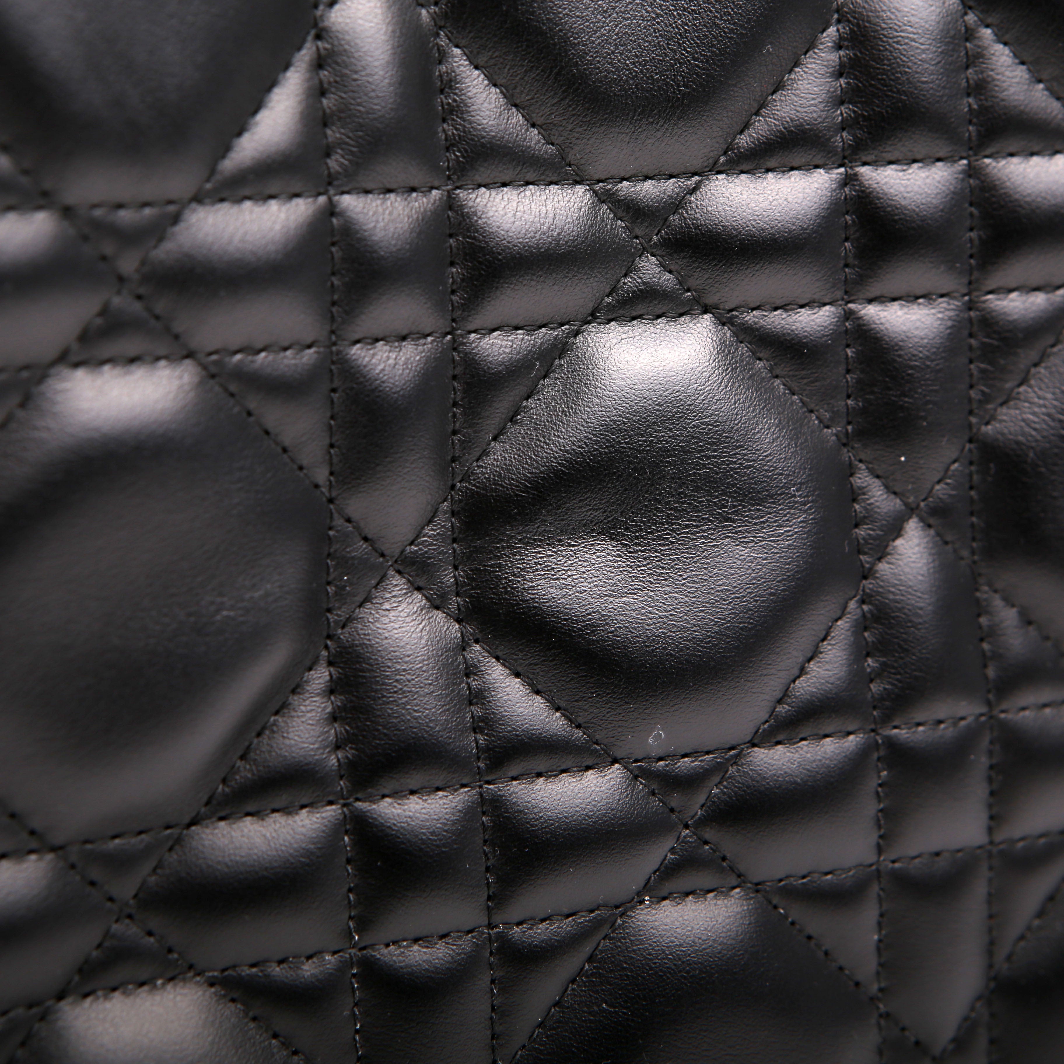 Christian Dior Book Tote Small Lambskin Cannage Black
