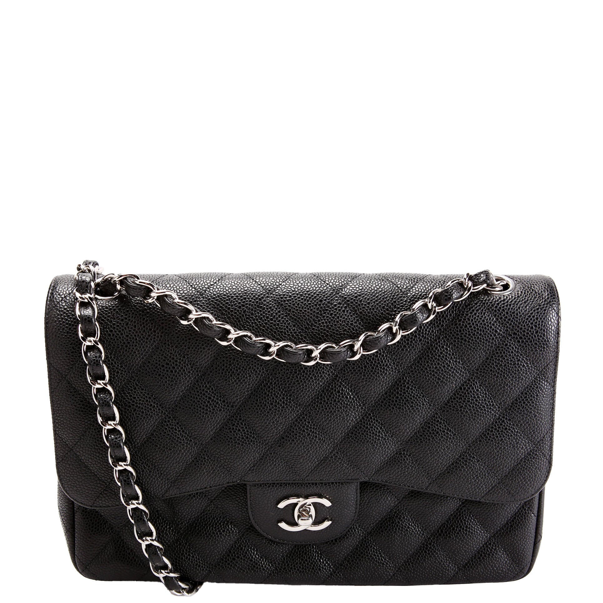 Chanel Classic Flap Jumbo Caviar 14-16M Black