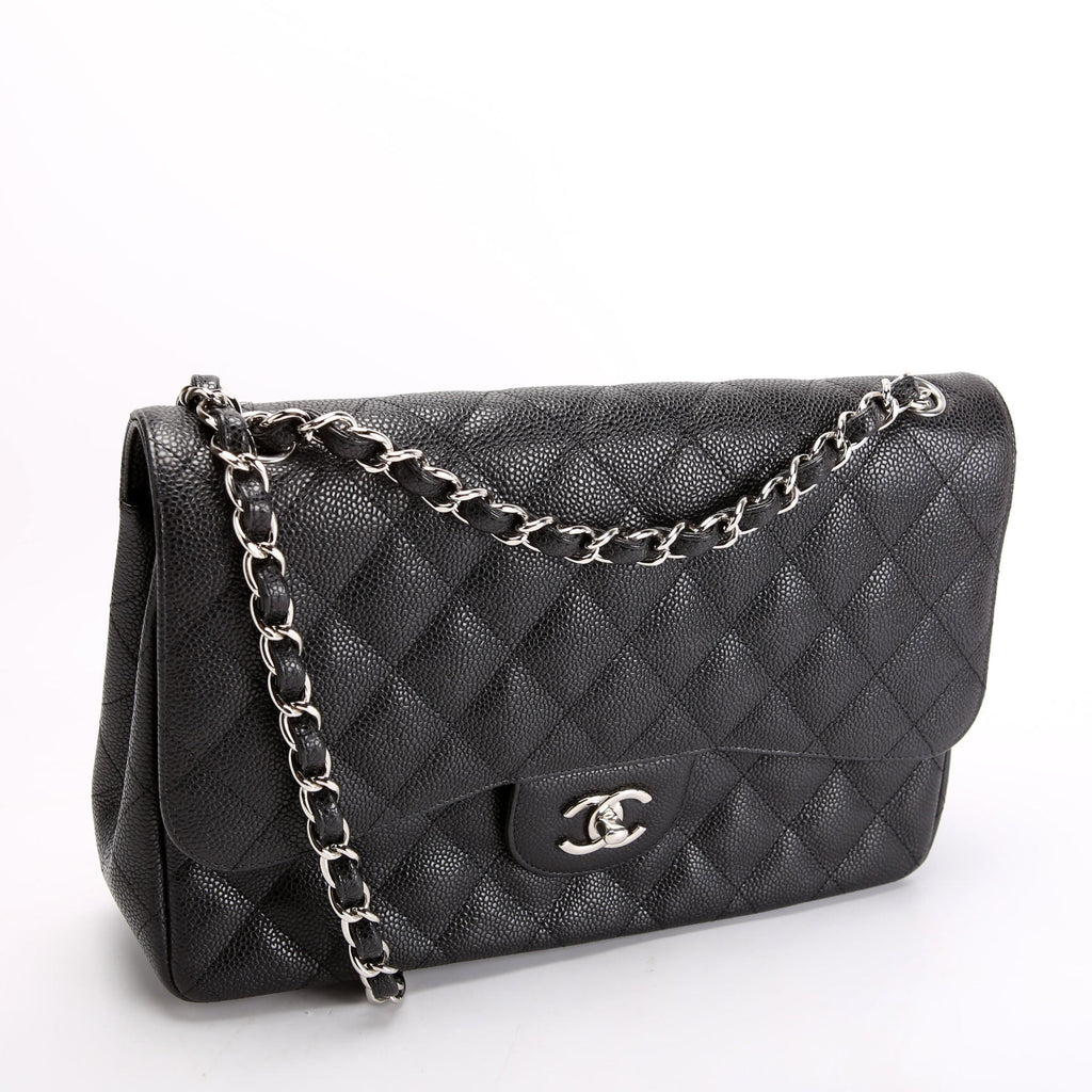 Chanel Classic Flap Jumbo Caviar 14-16M Black
