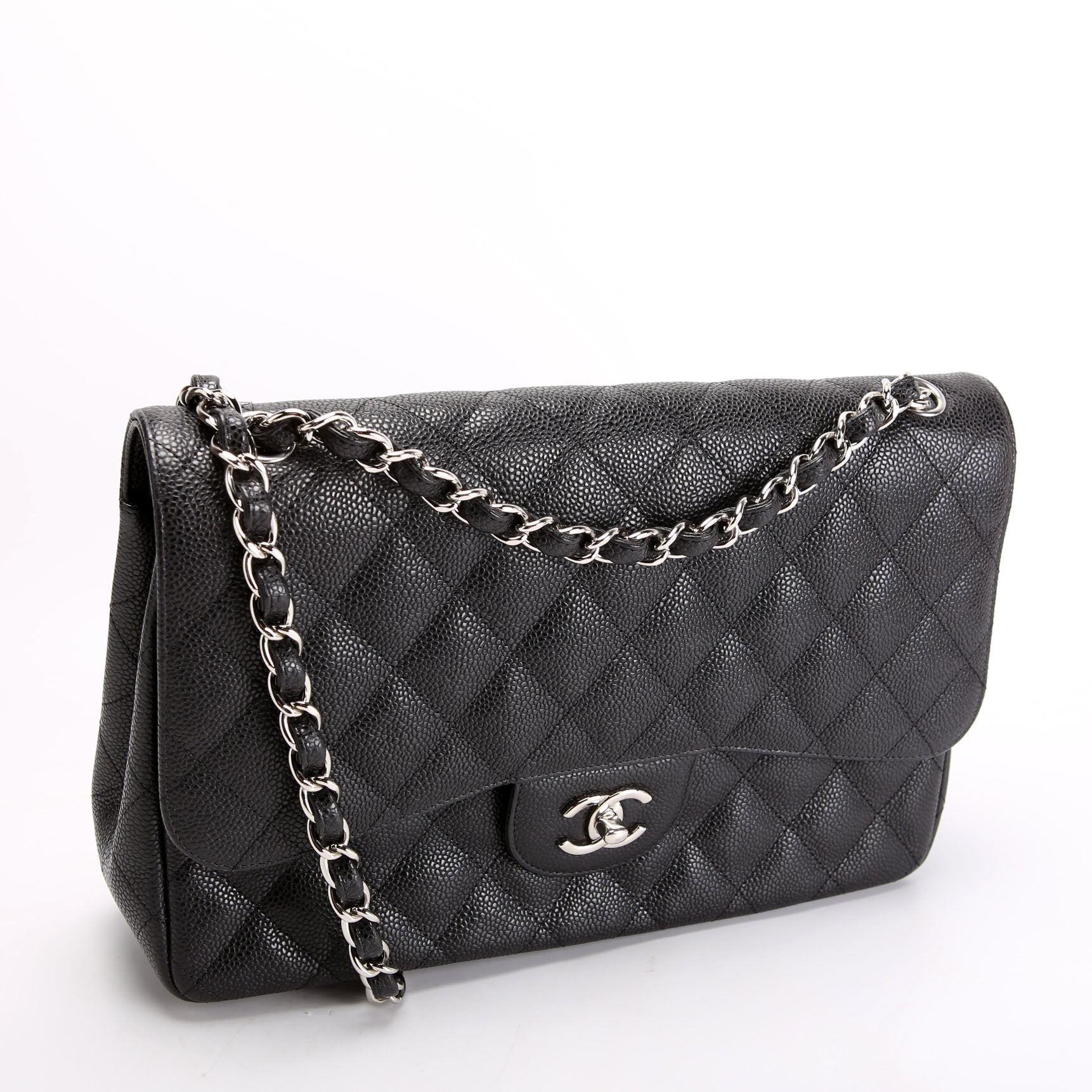 Chanel Classic Flap Jumbo Caviar 14-16M Black