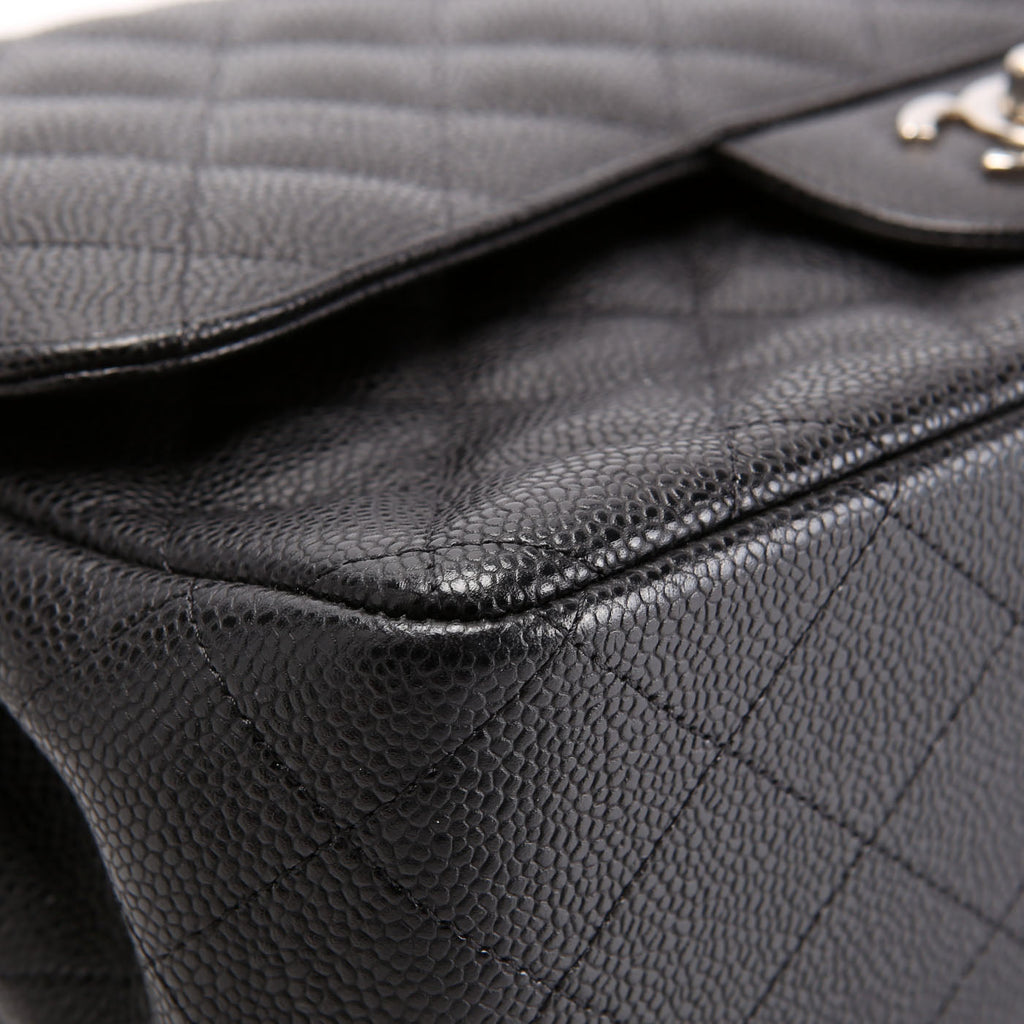 Chanel Classic Flap Jumbo Caviar 14-16M Black