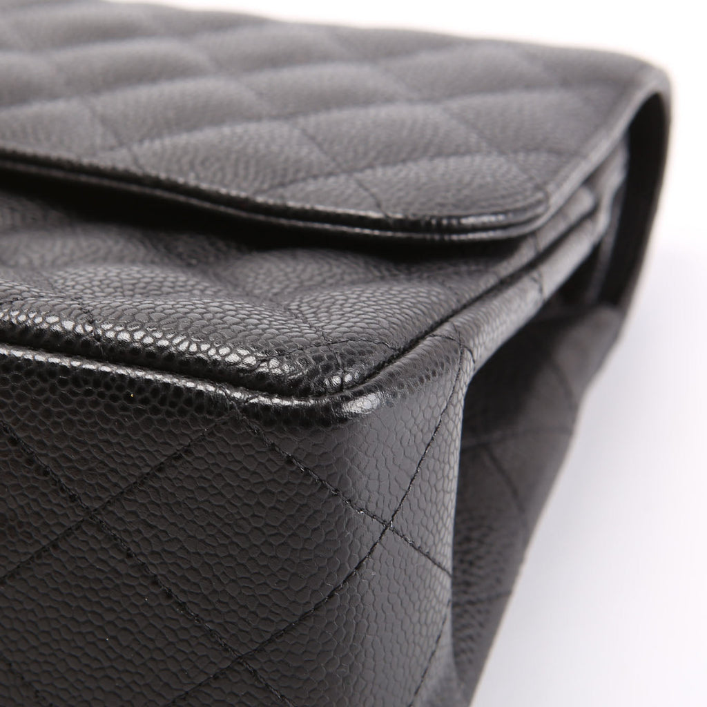 Chanel Classic Flap Jumbo Caviar 14-16M Black