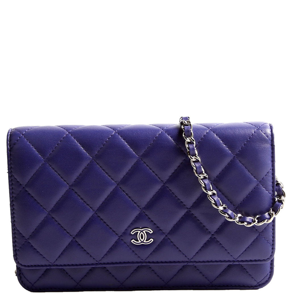 Chanel Wallet On Chain Quilted Lambskin Blue